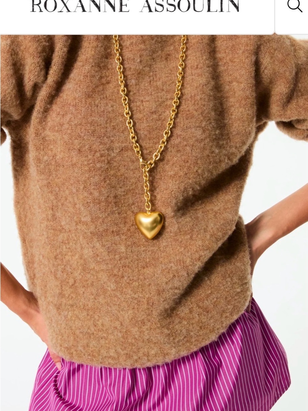 Roxanne Assoulin Heart & Soul Long Pendant Gold Necklace - Picture 2 of 6